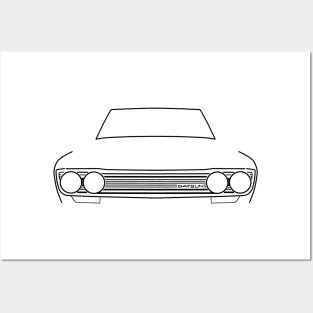 Datsun 510 classic car black outline graphic Posters and Art